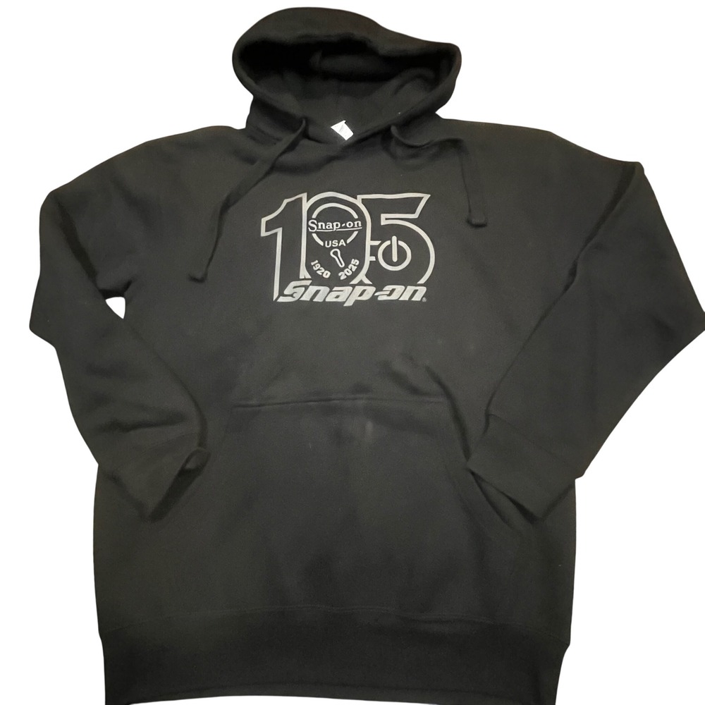 Snap-on Tools 105th Anniversary Hoodie Mens Large Black 1920-2025 Pullover Sweat